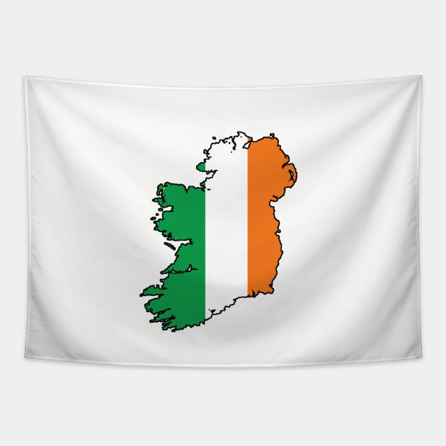 Ireland with flag Tapestry by Caleb Smith, illustrator