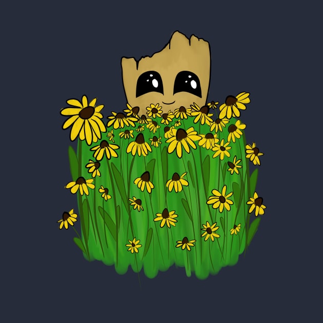 Groot and the Black-Eyed Susans by kktibbs