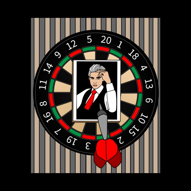 Dartboard Dart Player With Darts Arrows by flofin