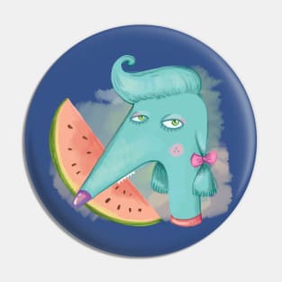 watermelon dog Pin