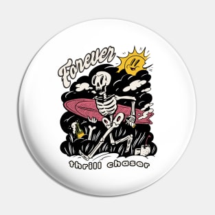 Sunny Skeleton Surf Pin