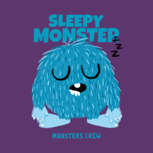 SLEEPY MONSTER MONSTERS CREW funny texture characters Crew Long