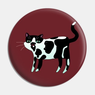 Confused Cow Cat Pin