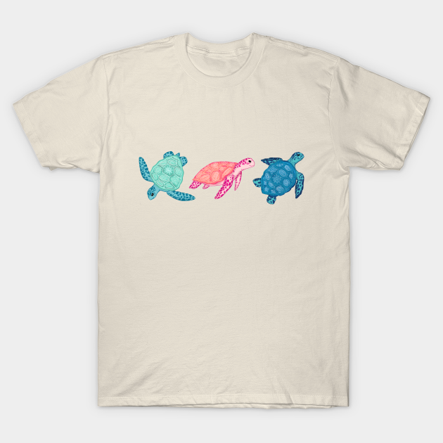 Paradise Beach Turtles - Three in a Row - Turtle - T-Shirt