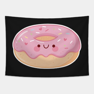 Cute Donut, Kawaii Pink Donut, Kawaii Sweet Sticker Tapestry