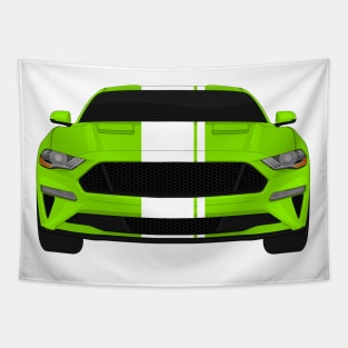 Mustang GT Grabber-Lime + White Stripes Tapestry