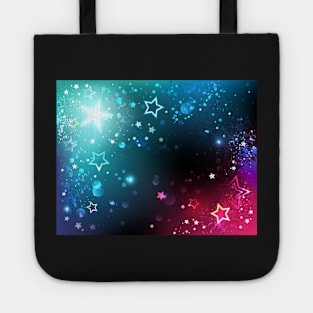 Bright space background with stars. Tote