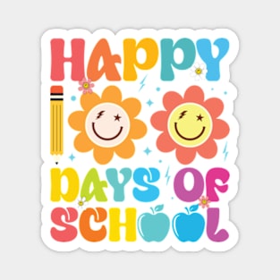 Happy 100 Days Of School Retro Groovy Teacher Student Magnet