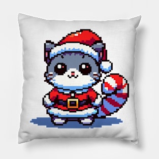 8 Bit Christmas Redcat Pillow