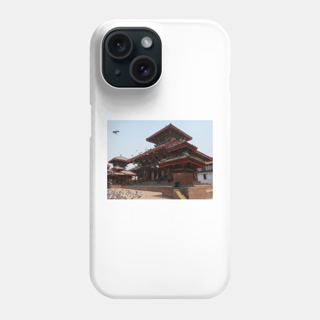 Kathmandu Temple Pigeons Phone Case by JohnDalkin