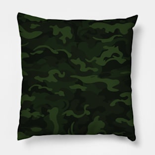 Dark Green Camouflage Pillow