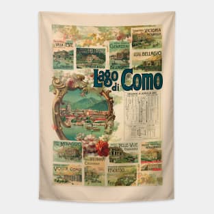 Lago di Como Italy Vintage Poster 1893 Tapestry