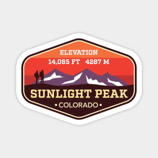 Sunlight Peak Colorado - 14ers Mountain Climbing Badge Magnet