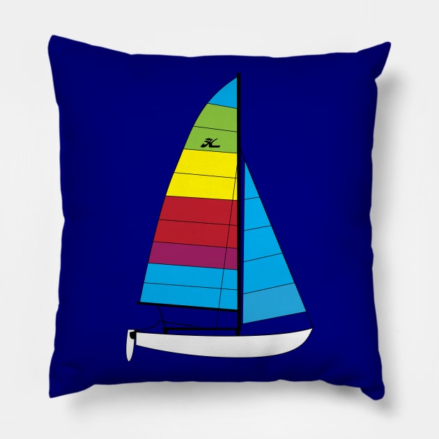 Hobie 16 Catamaran Sailboat Pillow by CHBB