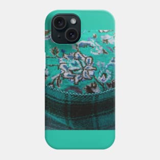 aqua flower pattern, floral designs, minimal art, abstract art, floral pattern, antique rug photo , For custom orders please DM me. Phone Case