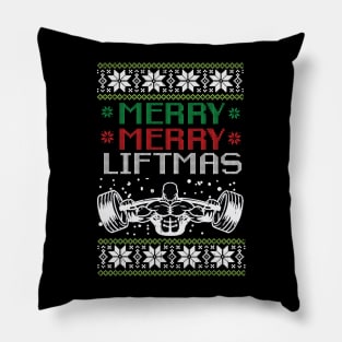 Merry Merry Liftmas Strongman T-Shirt Pillow