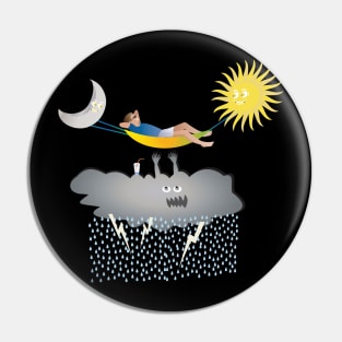 Sunny day above the clouds Pin