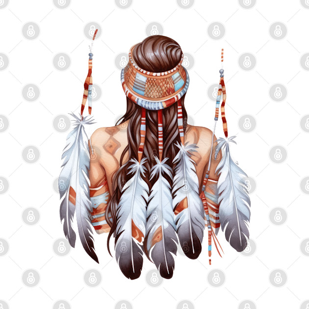 Native American Back Woman #1 by Chromatic Fusion Studio