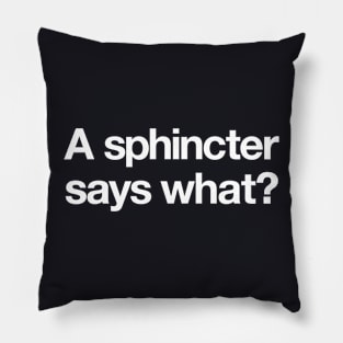 A sphincter says what? Pillow