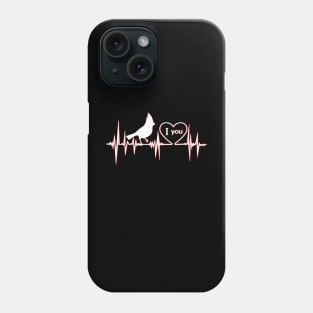 Red Cardinal bird heartbeat love you Phone Case