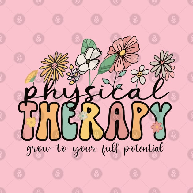 Physical Therapy, Grow to your full potential, Career Design, Retro, Vintage by Sheila’s Studio