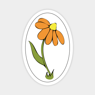 Daisy Whimsical Cartoon Illustration Happy Colours Magnet