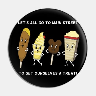 Main Street Treats - White Text Pin