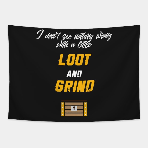 Treasure Chest Loot and Grind Tapestry by TriHarder12