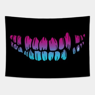 Cool Monster Mouth Teeth Vaporwave Tapestry