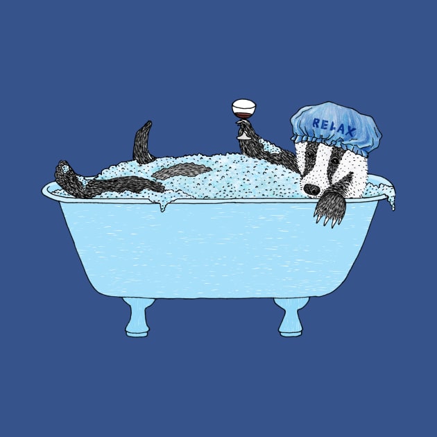 Bathing Badger by martinascott