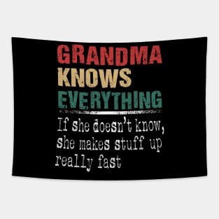 Grandma Knows Everything If She Doesn't Know Mother's Day Tapestry