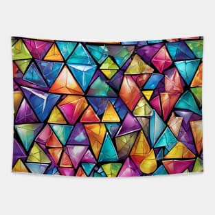 Abstract colorful triangle pattern Tapestry