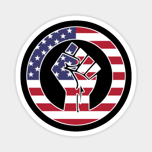 Black Lives Matter Fist Circled Flag America USA Magnet