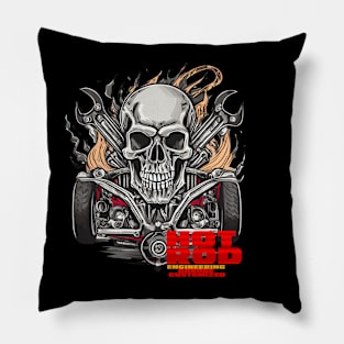 HOTROD Fire and The skull Pillow