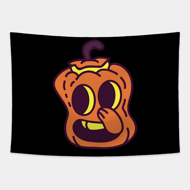 squidward Pumpkin Tapestry by MigiDesu