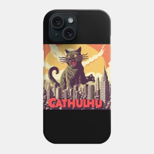 Retro Cathulhu in New York Phone Case