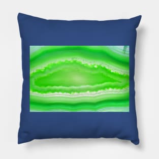 Green agate mineral super macro Pillow