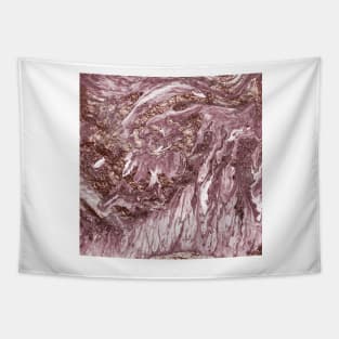 Rose gold marble rush - blush pink Tapestry