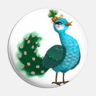 Cute Peacock Drawing Pin