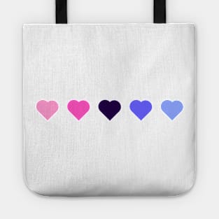 Bi+ Hearts Omnisexual Flag (Solid) Tote