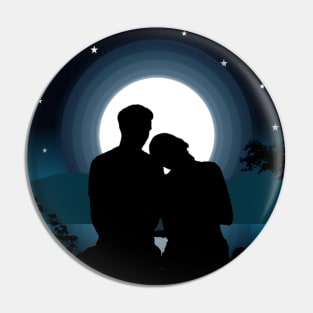 Couple love feel landscape vactor Art Pin