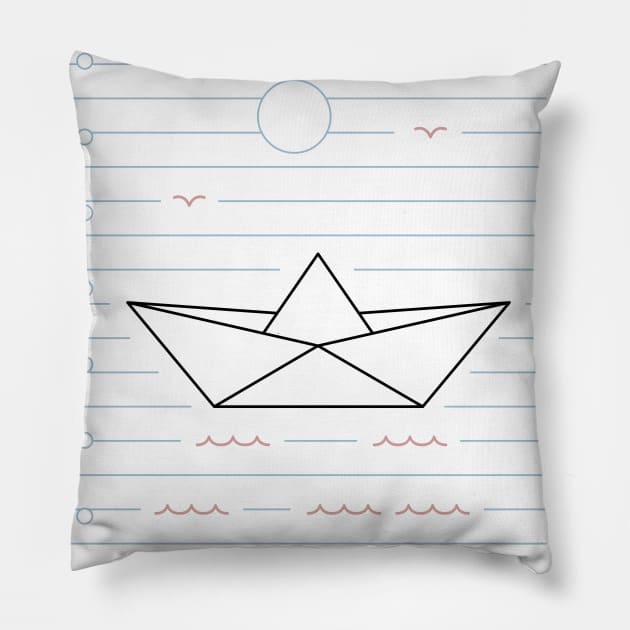 Japanese Origami Boat on Paper Pillow by VEKTORKITA