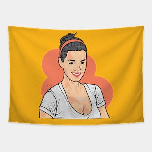 the lady orange bandana Tapestry