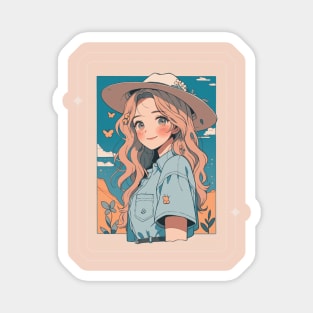 Powerful girl cowboy Magnet