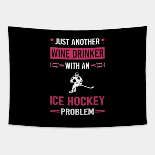 Wine Drinker Ice Hockey Tapestry