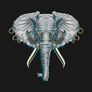 Vintage Elephant with Pierced Ears & Spectacles T-Shirt