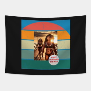 Vintage Boardwalk Bombshell T-Shirt Design Tapestry