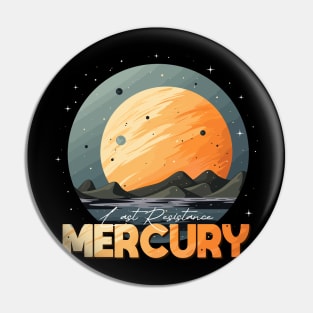 Mercury Planet Logo, Solar System Space Exploration Art Pin