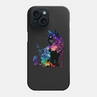 Cosmic Ventures Tie Dye Cat Drip Phone Case