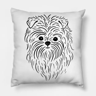 Affenpinscher (Black and White) Pillow